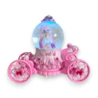 Işıklı müzikli kar küresi pembe ferforje tasarımıyla dekoratif hediye.