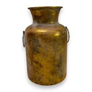 Çiçek Vazosu Vintage – Altın Renkli Ferforje Ev Dekoru